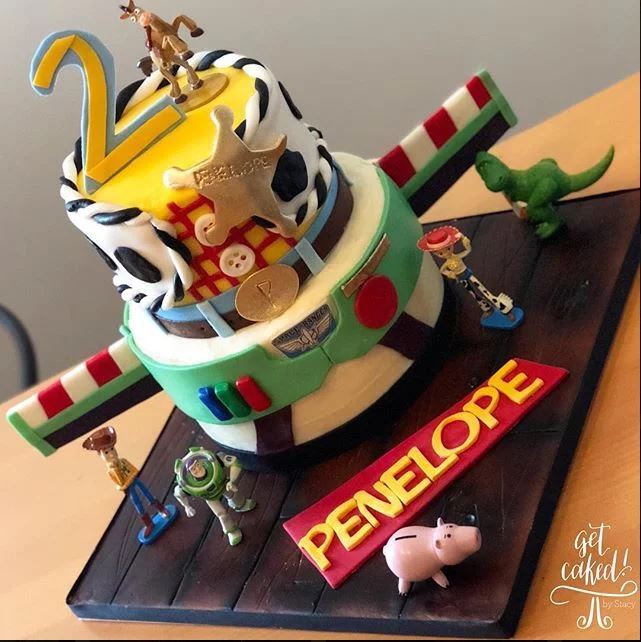 Get Caked by Stacy Toy Story Themed Birthday Cake For Two Year Old.