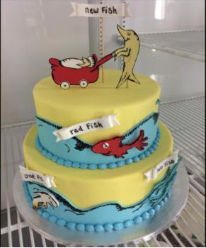 Suisse Shop Dr. Seuss Themed Birthday Cake.
