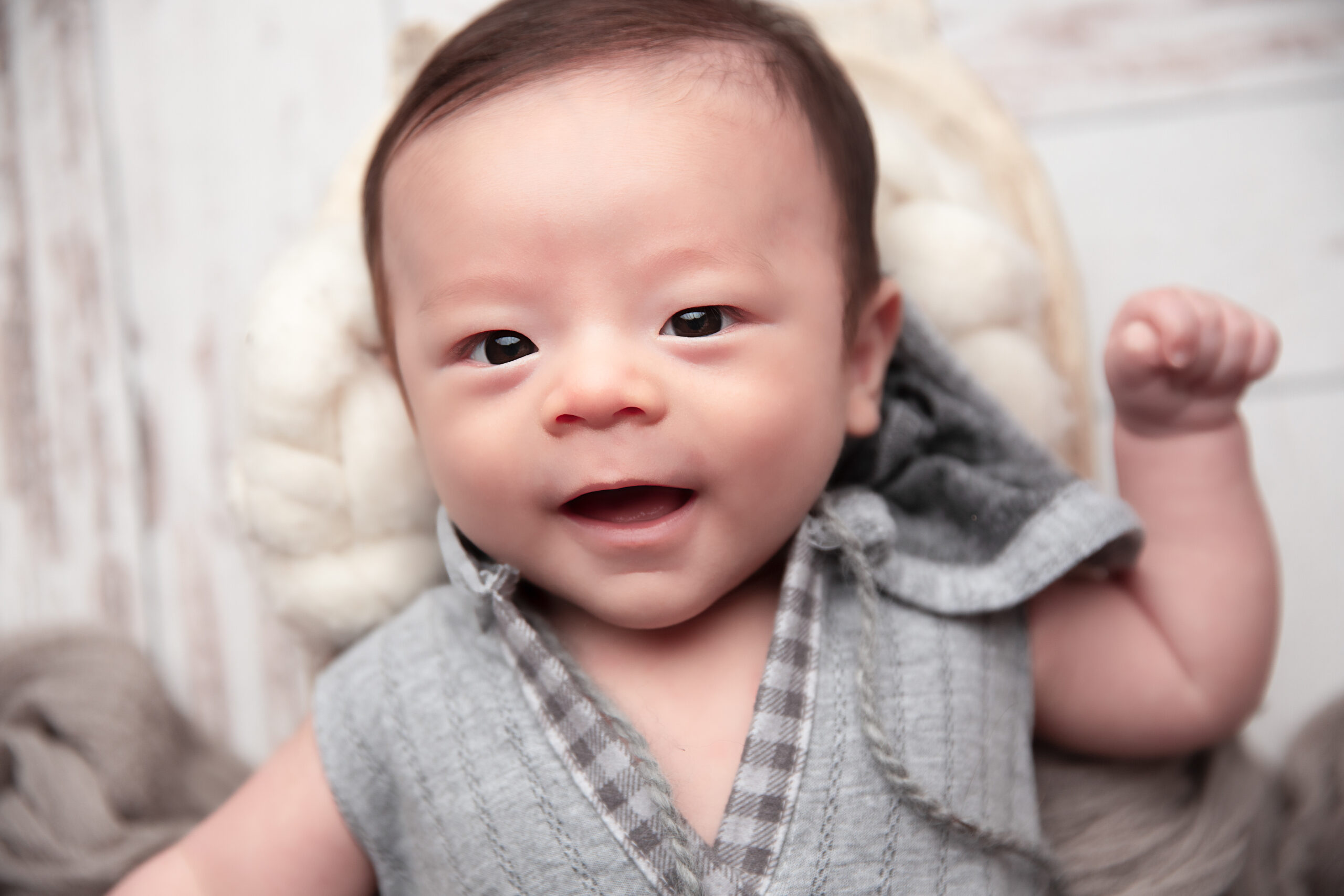 Close up of baby smiling