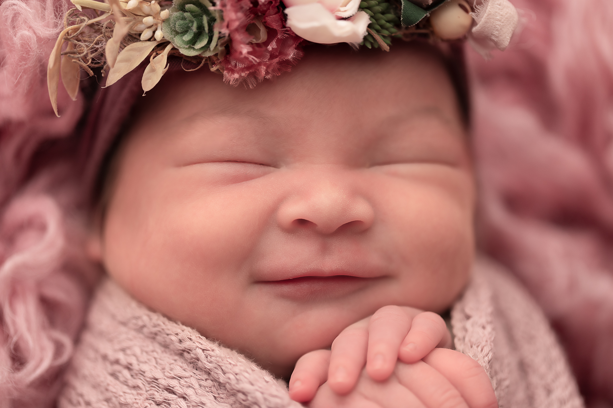 close up of baby smiling 