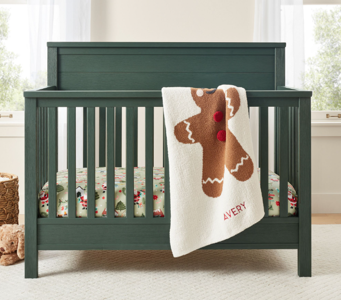 Gingerbread themed Nursery with green crib