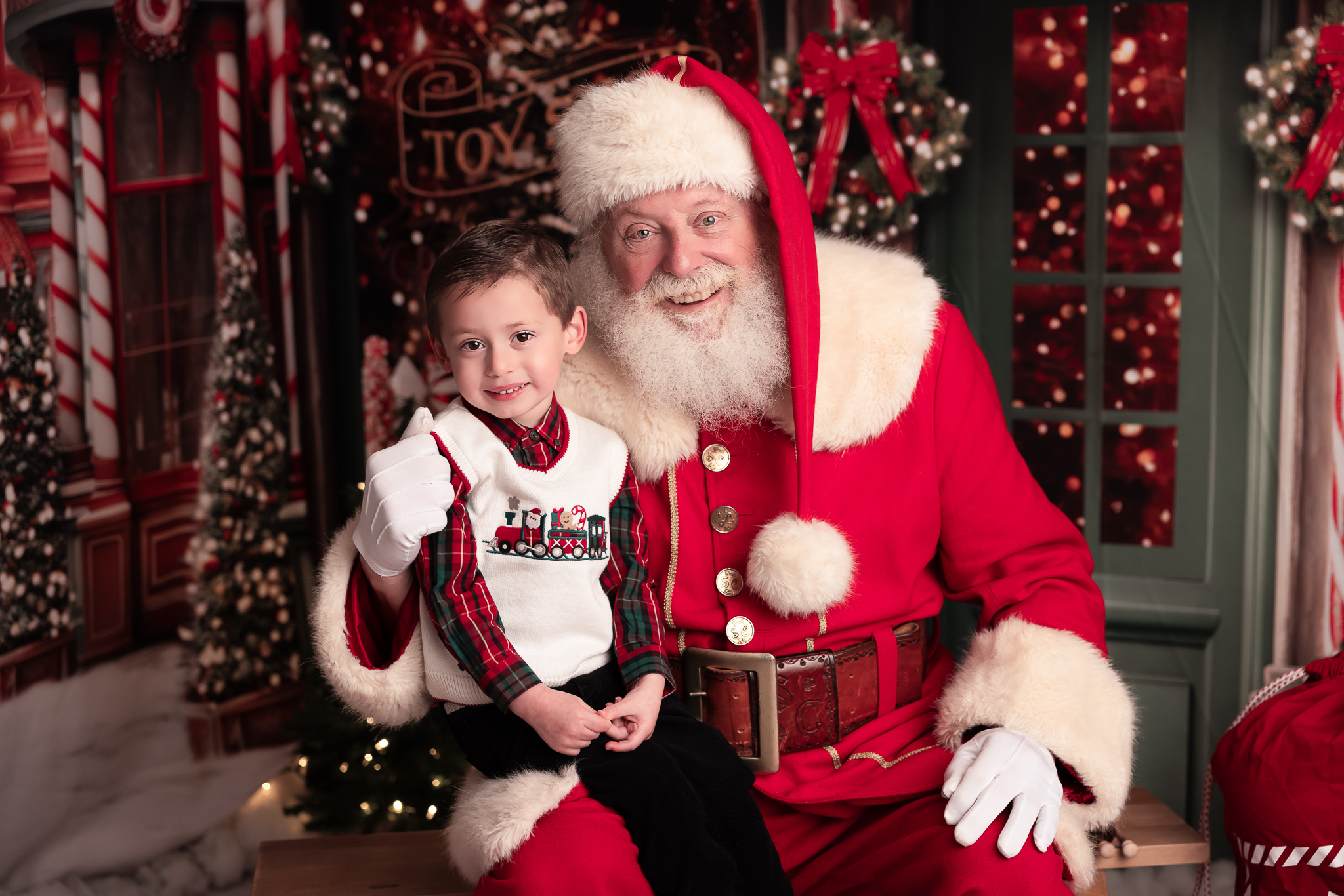 little boy and santa portrait