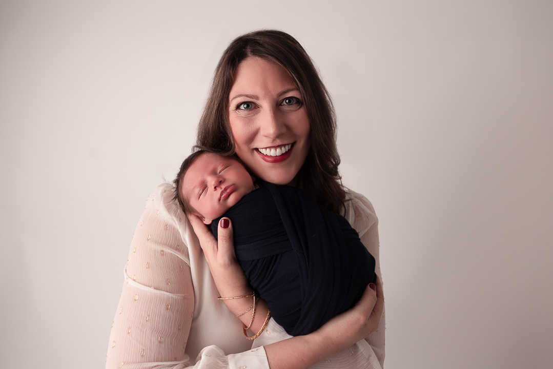 Mother and Son Photo with mom holding her newborn son