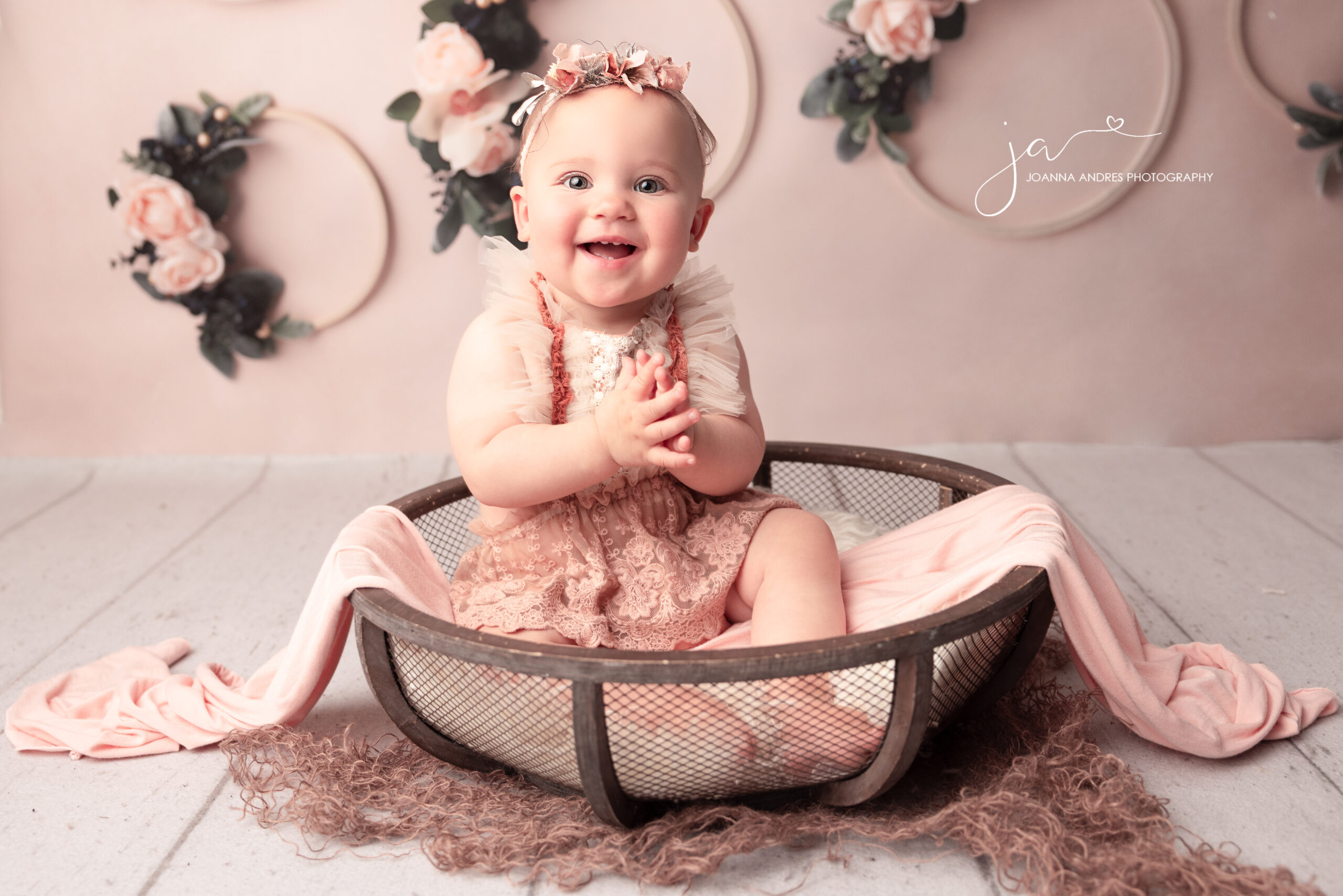 Baby clapping in a prop