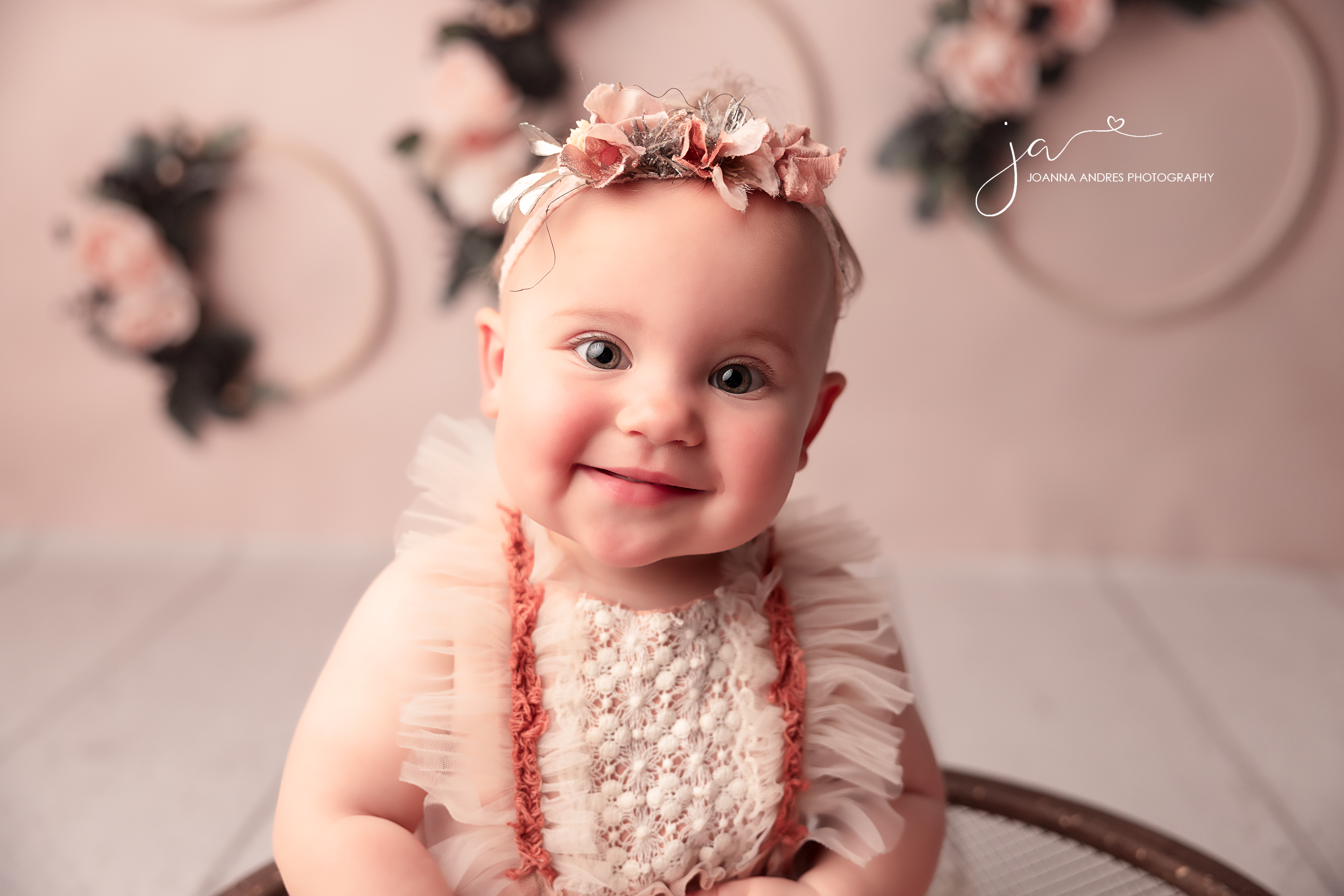 close up of baby smiling