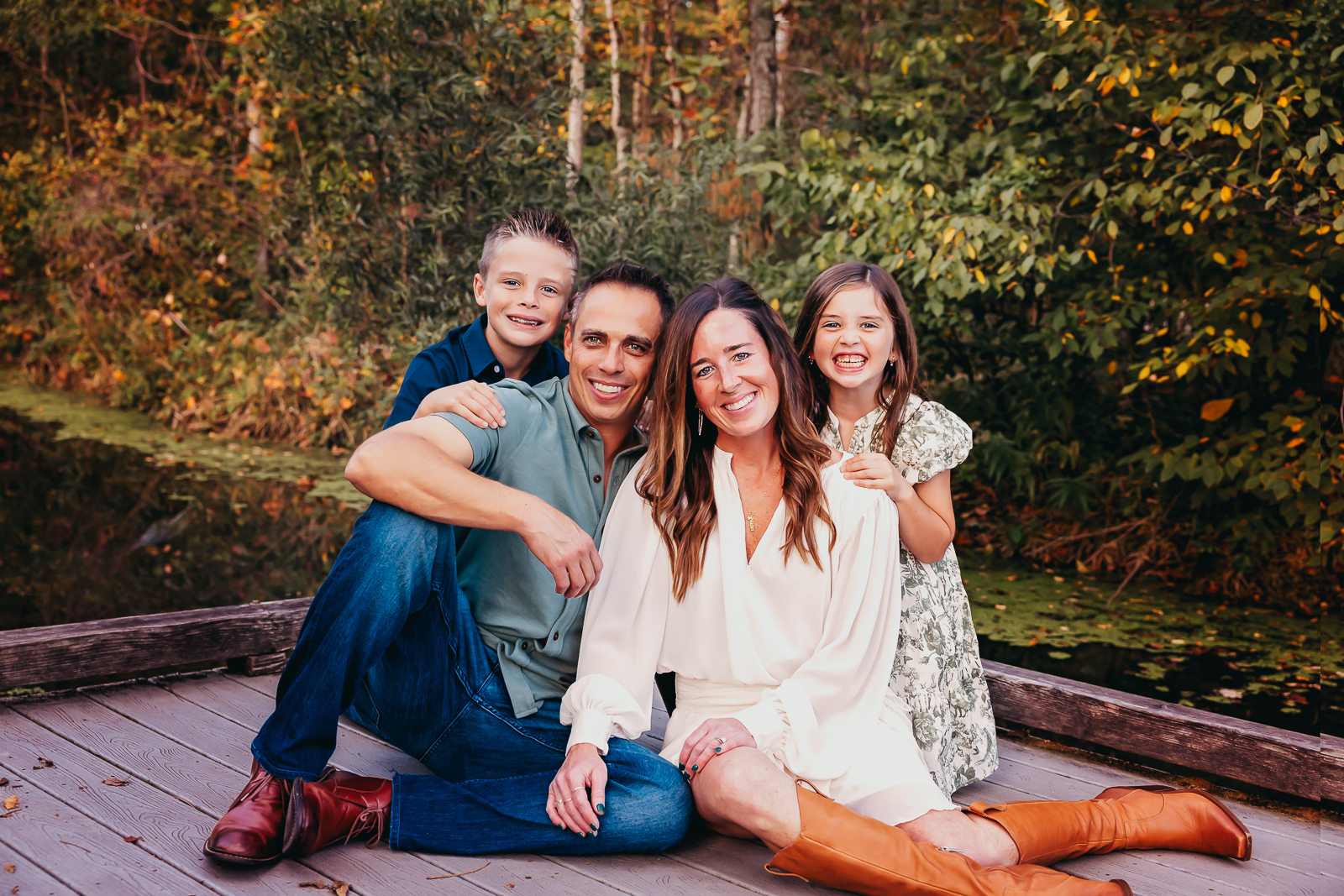 Family portrait taken at Innis Woods Metro Gardens