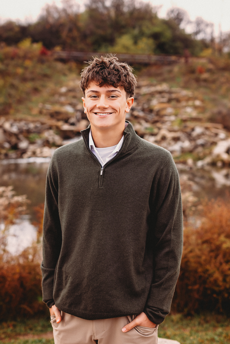 Senior Portrait at Quary Trails Park rocky backdrop