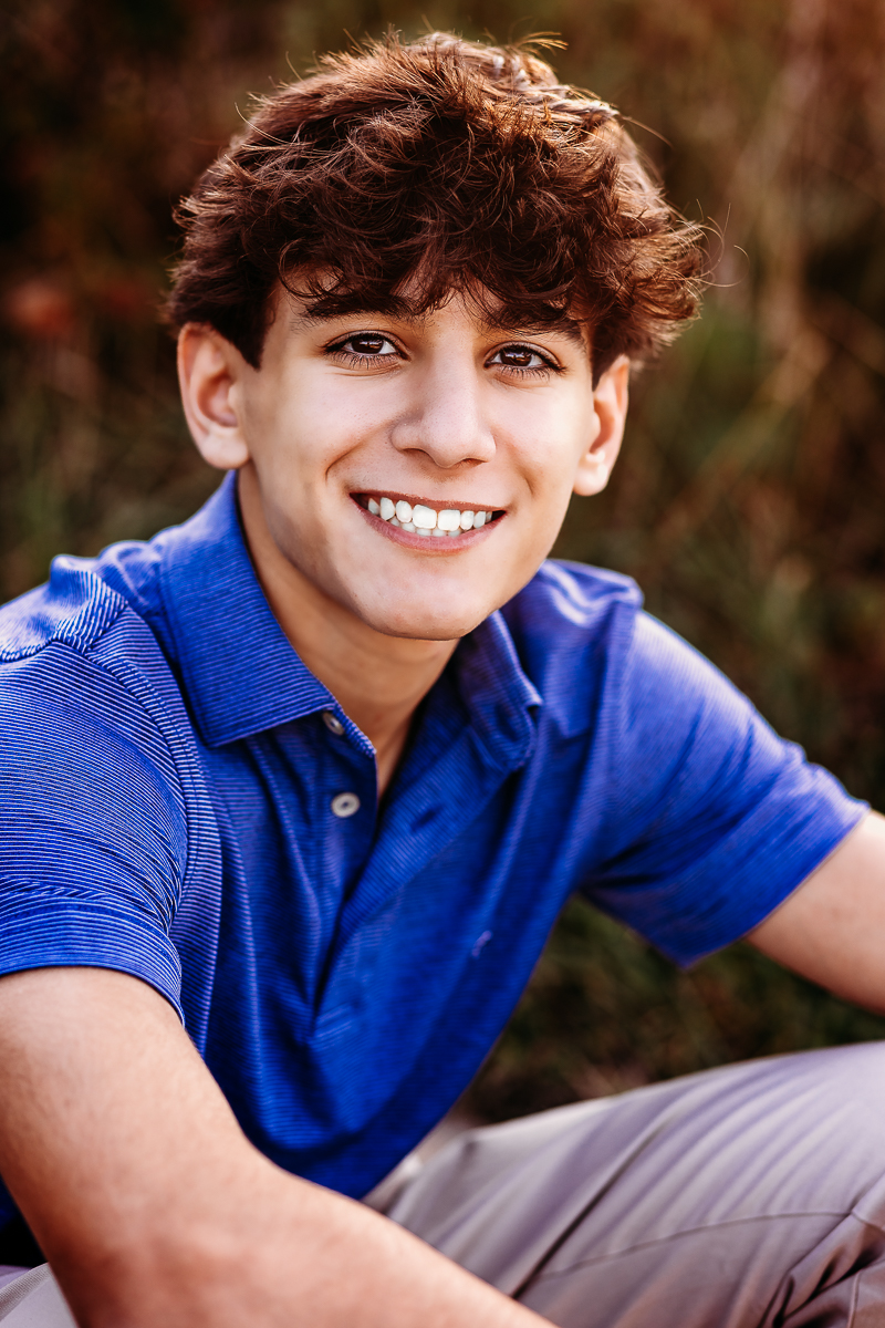 senior picture of boy close up